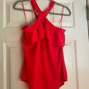 Hot pink halter top blouse